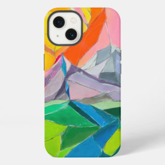 Colourful mountain landscape phone case design