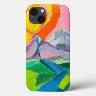 Colourful mountain landscape phone case design