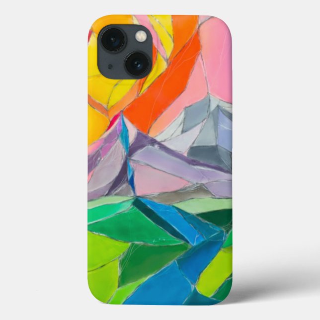 Colourful mountain landscape phone case design (Back)