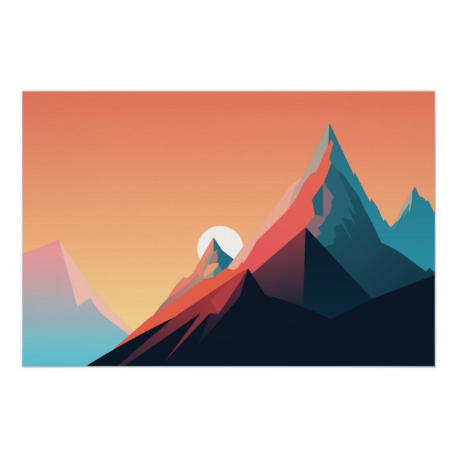  Colourful mountain landscape Poster (Front)