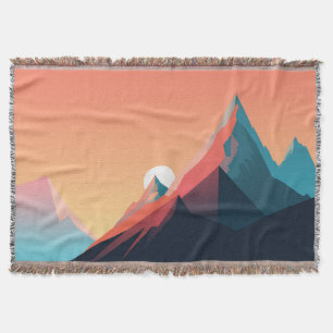 Colourful mountain landscape throw blanket