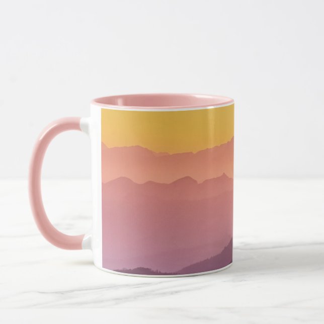  "Colourful Mountain Sunset Mug – Nature Landscape (Left)