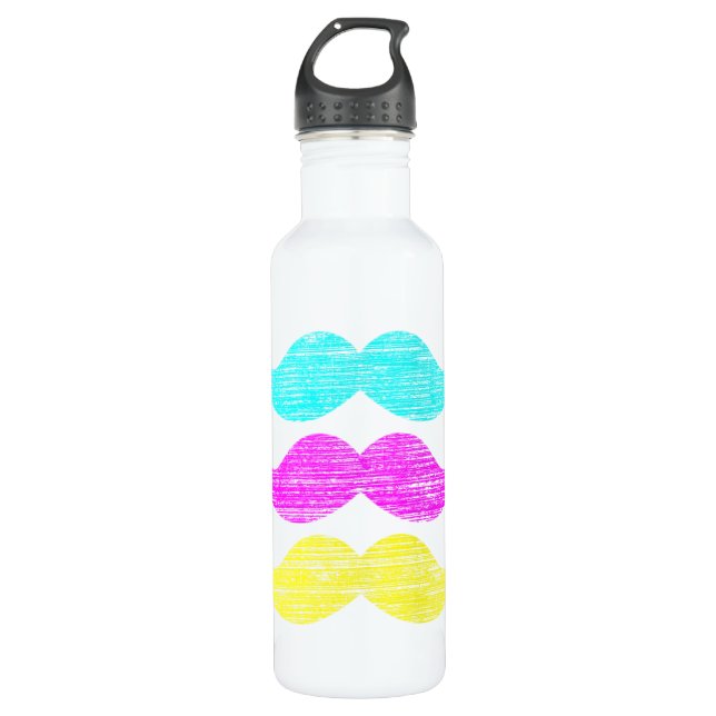 Colourful Moustache Pattern Pop Art Design 710 Ml Water Bottle (Front)