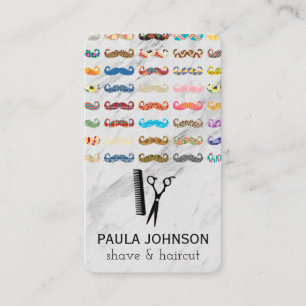 Colourful Moustaches Pattern Business Card