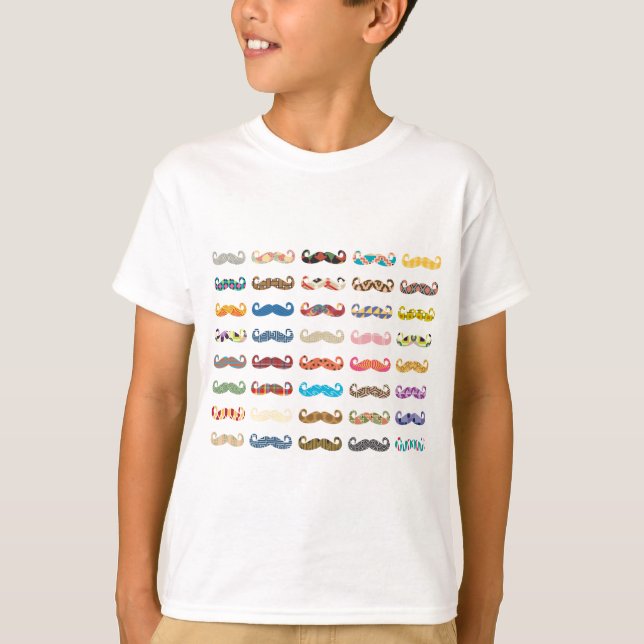 Colourful Moustaches T-Shirt (Front)