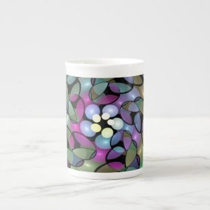 Colourful Movements Abstract Striking Fractal Art Bone China Mug