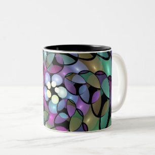 Colourful Movements Abstract Striking Fractal Art Two-Tone Coffee Mug
