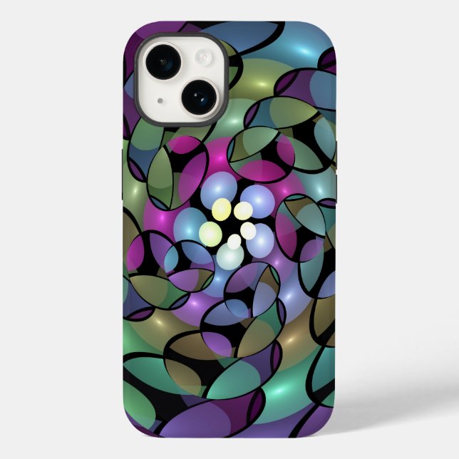 Colourful Movements Abstract Trippy Fractal Art Case-Mate iPhone Case (Back)