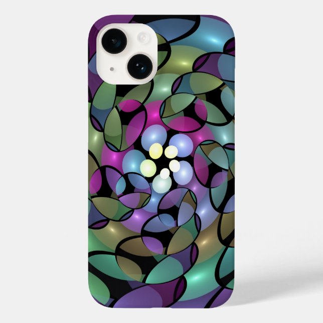 Colourful Movements Abstract Trippy Fractal Art Case-Mate iPhone Case (Back)