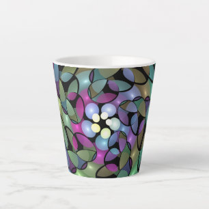 Colourful Movements Abstract Trippy Fractal Art Latte Mug