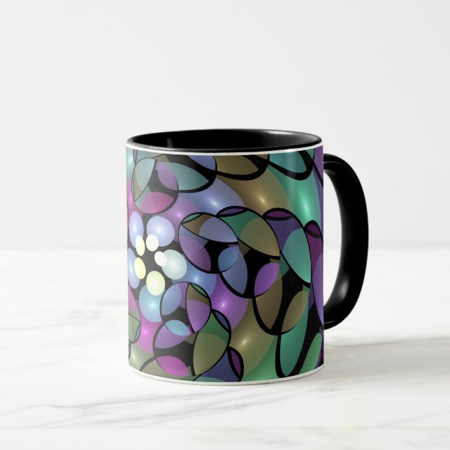 Colourful Movements Abstract Trippy Fractal Art Mug (Front Right)
