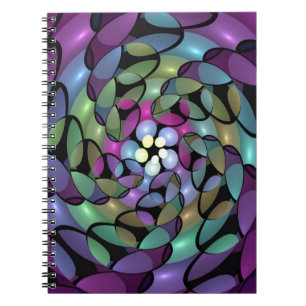Colourful Movements Abstract Trippy Fractal Art Notebook