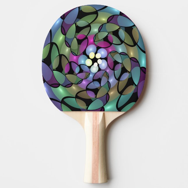 Colourful Movements Abstract Trippy Fractal Art Ping Pong Paddle (Front)