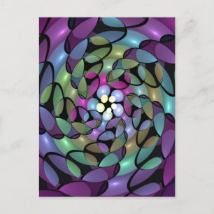 Colourful Movements Abstract Trippy Fractal Art Postcard