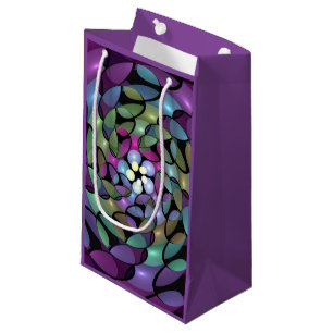 Colourful Movements Abstract Trippy Fractal Art Small Gift Bag