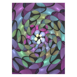 Colourful Movements Abstract Trippy Fractal Art Tablecloth
