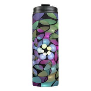 Colourful Movements Abstract Trippy Fractal Art Thermal Tumbler
