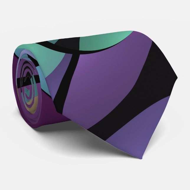 Colourful Movements Abstract Trippy Fractal Art Tie (Rolled)