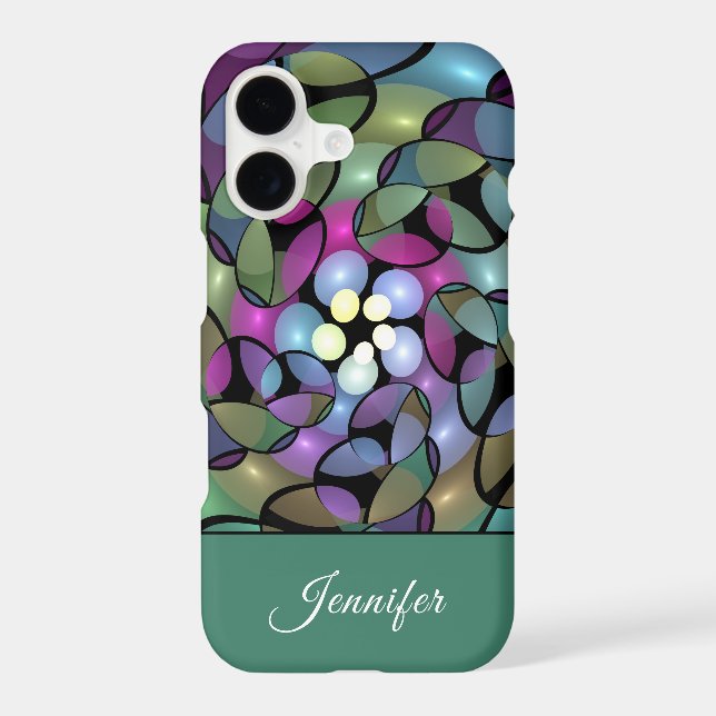 Colourful Movements Abstract Trippy Fractal Name (Back)