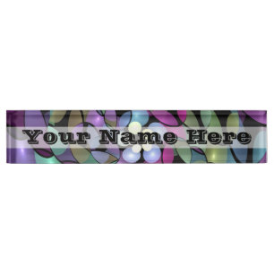 Colourful Movements Abstract Trippy Fractal Title Nameplate