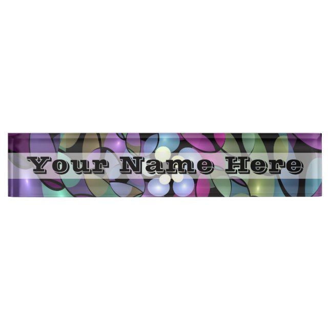 Colourful Movements Abstract Trippy Fractal Title Nameplate (Front)