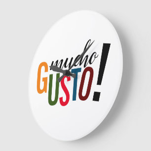 Colourful Mucho Gusto! Large Clock