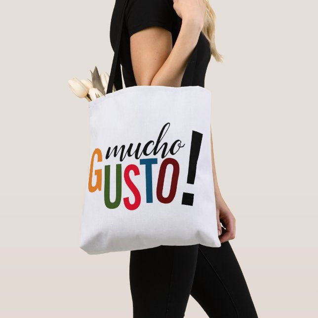 Colourful Mucho Gusto! Pleased to Meet You Tote Bag (Close Up)