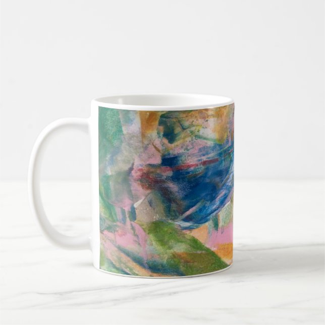 Colourful Mug Aesthetic Blue Wave Tea Coffee Cup (Left)