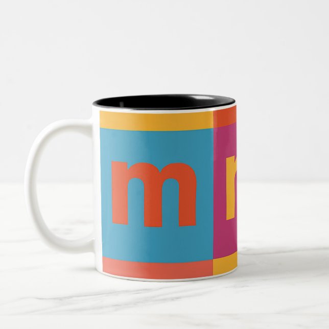 Colourful mug work letter M (Left)