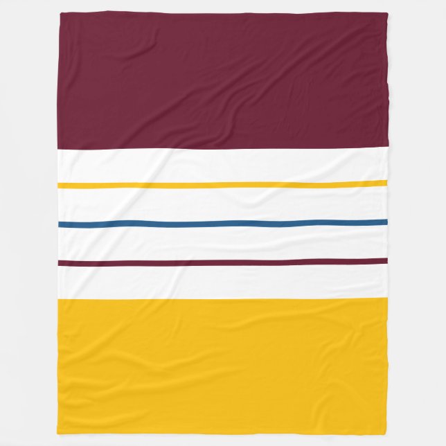 Colourful Mulberry Amber Fall Stripes Fleece Blanket (Front)