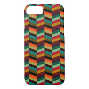 Colourful Multi-Coloured Herringbone Pattern iPhone 8/7 Case