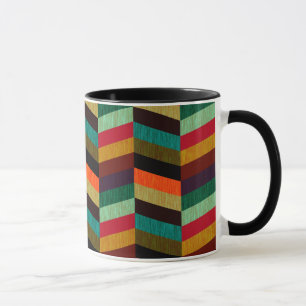 Colourful Multi-Coloured Herringbone Pattern Mug