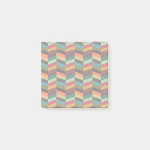 Colourful Multi-Coloured Herringbone Pattern Post-it Notes