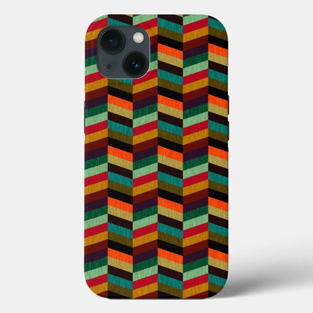 Colourful Multi-Coloured Herringbone Style Pattern Case-Mate iPhone Case (Back)