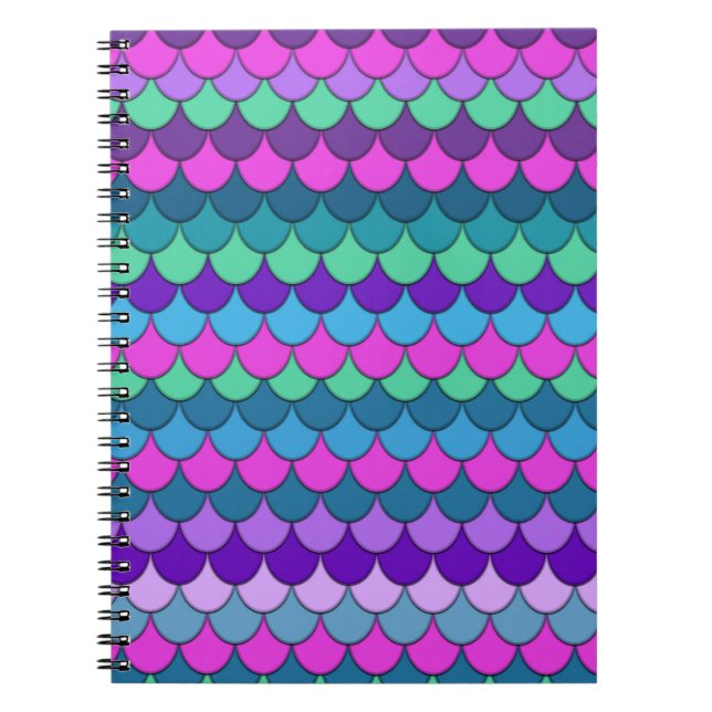 Colourful Multi-Coloured Mermaid Notebook (Front)