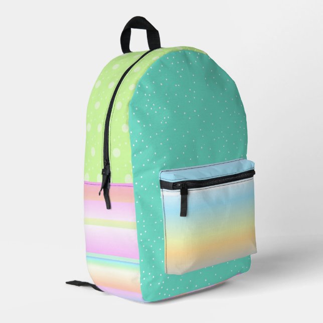 Colourful multi pattern stylish Backpack (Back Corner Left)