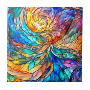 Colourful multicolor Abstract 75 twist Ceramic Tile
