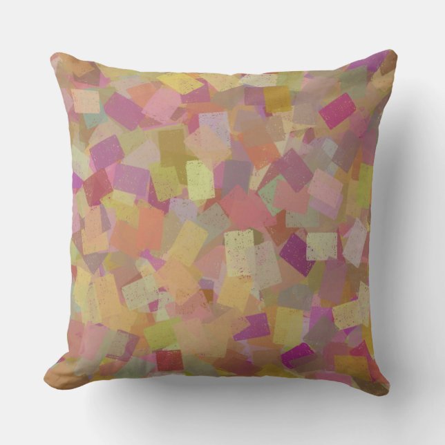 Colourful Multicolor Cubism Abstract Pattern Cushion (Front)