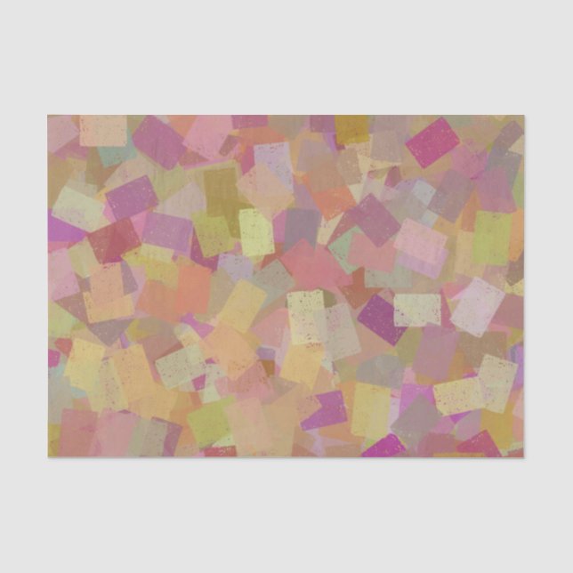 Colourful Multicolor Cubism Abstract Pattern Tissue Paper (Front)