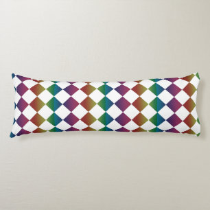 Colourful Multicolor Diamond Harlequin Chequered Body Cushion