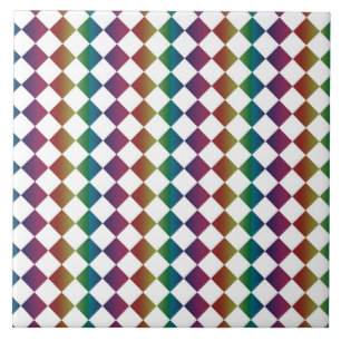 Colourful Multicolor Diamond Harlequin Chequered Ceramic Tile