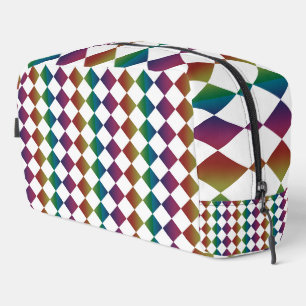 Colourful Multicolor Diamond Harlequin Chequered  Dopp Kit