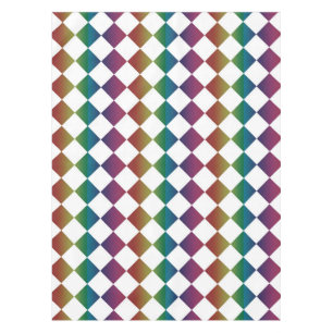 Colourful Multicolor Diamond Harlequin Chequered  Tablecloth