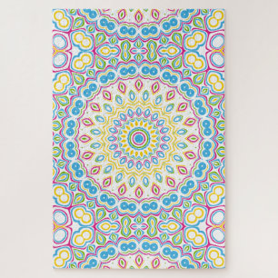 Colourful Multicolor Mandala Pattern Jigsaw Puzzle