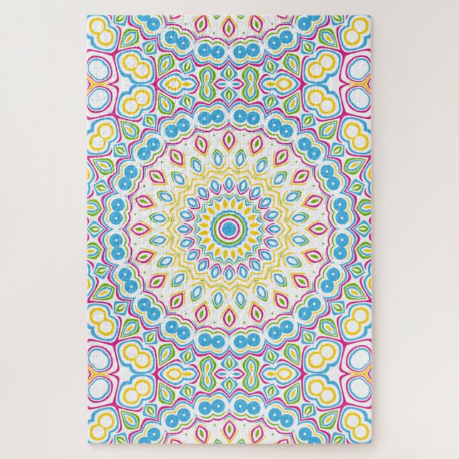 Colourful Multicolor Mandala Pattern Jigsaw Puzzle (Vertical)