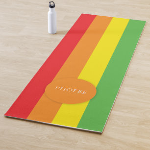 Colourful Multicolor Modern Personalised Name Yoga Mat
