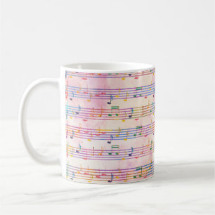 Colourful Multicolor Music Note  Classic Coffee Mug