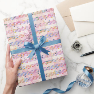 Colourful Multicolor Music Note  Classic  Wrapping Paper