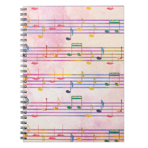 Colourful Multicolor Music Note Musician  Notebook
