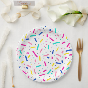 Colourful multicolor sprinkles paper plate